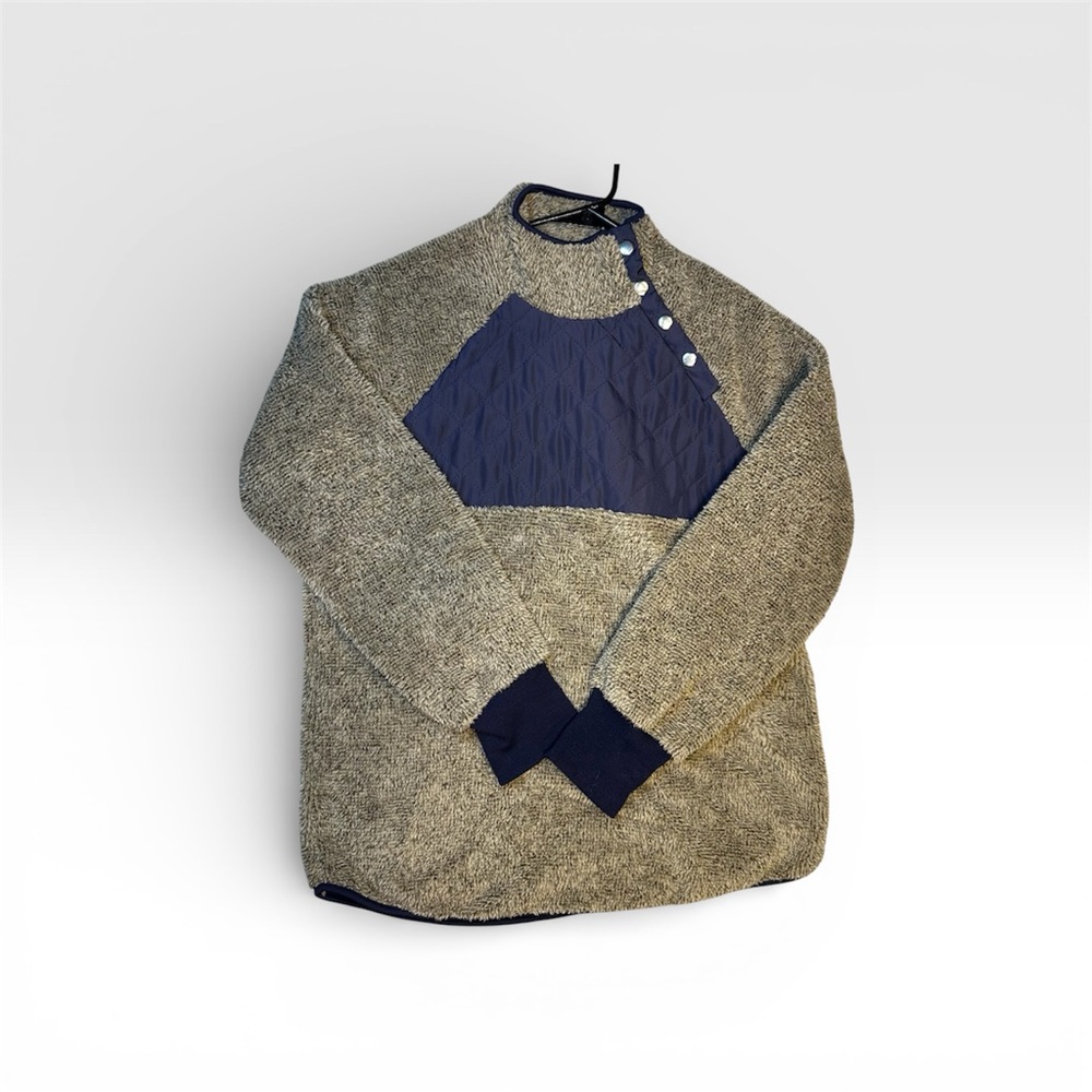 Women's Sherpa Fleece Pullover | Large | Quilted Snap Neck | Cozy Warm